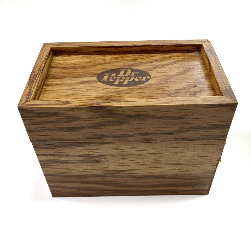 Dr. Pepper Vintage Recipe Box Wooden Employee Gift Vending Soda Collectors RARE